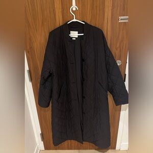 Wilfred Black Quilted Puffer Coat